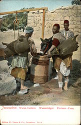 Water Carriers Jerusalem, Israel Middle East Postcard Postcard