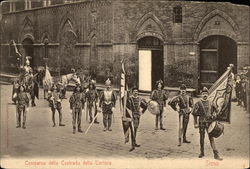 Members of the Contrada della Tartuca - Palio Horse Race Postcard