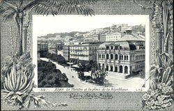 Le Theatre et la place de la Republique Postcard