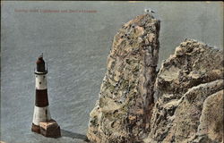 Beachy Head Lighthouse and Devil's Chimney Postcard