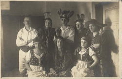 Family Dressed up as Indians Postcard