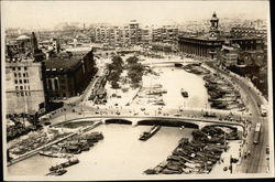 Canal with Boats Running Through City Shanghai, China Postcard Postcard