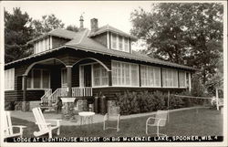 Lodge at Lighthouse Resort on Big McKenzie Lake Spooner, WI Postcard Postcard