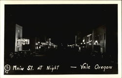 Main Street at Night Vale, OR Postcard Postcard