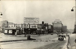 Street Scene, Jan. 17, 1943 Akron, OH Postcard Postcard