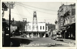 Street Scene and Square of "Old Hangtown" Postcard