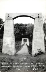 Swing Bridge, Entrance to Baptist Assembly Grounds Postcard