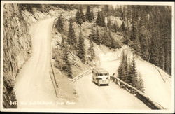 Bus Going Up Switchback Yoho National Park, BC Canada British Columbia Postcard Postcard