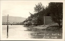 High Water June 1948 Trail, BC Canada British Columbia Postcard Postcard