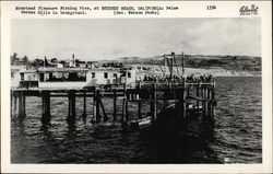 Monstead Pleasure Fishing Pier, Palos Verdes Hills in Background Redondo Beach, CA Postcard Postcard