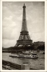 Eiffel Tower and the River Seine Paris, France Postcard Postcard