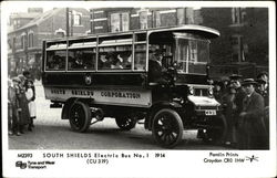 South Shields Electric Bus No.1 1914 Postcard