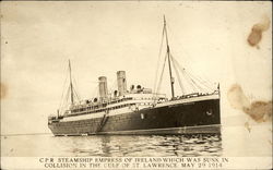 C.P.R. Steamship Empress of Ireland Postcard