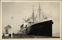 Large Boat at Dock Postcard