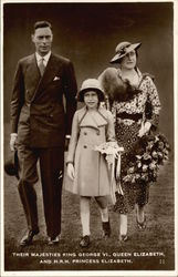 George VI, Queen Elizabeth and H.R. Princesss Elizabeth Postcard