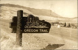 Old Oregon Trail Sign Postcard Postcard