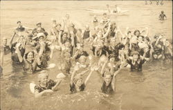 Children Swimming Postcard