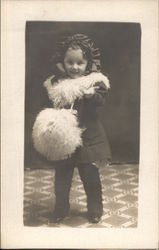 Little Girl with Furr Muff Girls Postcard Postcard