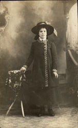 Portrait of Woman in Hat Postcard