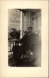 Playing the Trumpet on the Porch Postcard