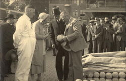 Queen Juliana of Holland at the Cheese Market in Alkmaar Postcard