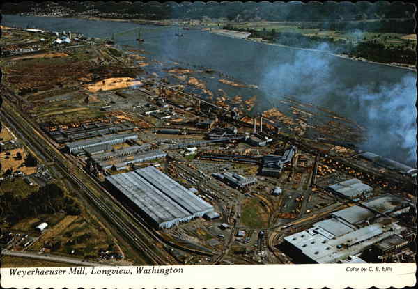 size x cm 15 paper 10 Longview, Timber Co. Plant Weyerhaeuser WA