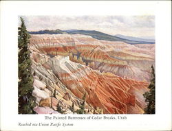 The Painted Buttresses of Cedar Breaks, Utah, Reached Via Union Pacific System Postcard