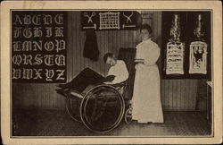 Boy in Wheelchair with Caregiver Postcard