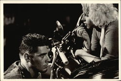 Sportster Debbie & Hurley in Breakdown Postcard