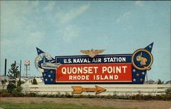 Quonset Island Naval Air Station - Entrance North Kingstown, RI Postcard Postcard