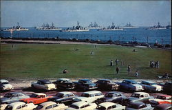 Ships Anchored Offshore Postcard