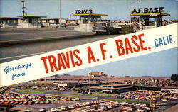 Greetings from Travis Air Force Base California Postcard Postcard