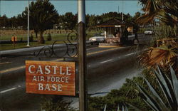 Main Entrance Castle Air Force Base, CA Postcard Postcard