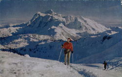 Skiing on Mount Baker Washington Postcard Postcard