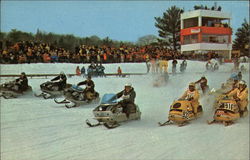 Championship Skimobile Racing in Northern New England Postcard