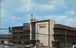 The Beautiful New and Modern Greyhound Bus Station and Ramp Parking Garage Postcard