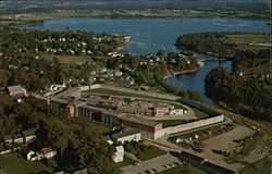 Air View of Maine State Prison, Georges River and Harbor Thomaston, ME Postcard Postcard