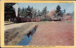 Edaville Express Freight Through Cranberry Plantation Carver, MA Postcard Postcard