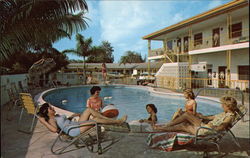 Poolside, Congress Royal Palm Motel Postcard