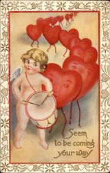 Cupid and Heats Postcard