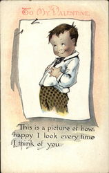 Little Boy Smiling - To My Valentine Children Postcard Postcard