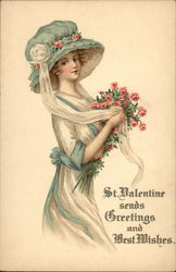 St. Valentine Sends Greetings and Best Wishes Postcard