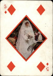 Five of Diamonds with Bridal Image Postcard