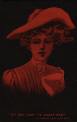 The Girl from the Golden West - Red & Black Postcard