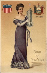 State GIrl of New York Postcard