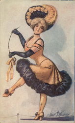 Dancer in Orange and Black Costume Postcard