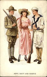 Army, Navy and Reserve Military Postcard Postcard