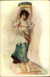 Dancing Girl with Tambourine Postcard