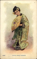 Little Miss Teasing - Woman in Kimono Postcard