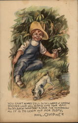 Child and Dog with Poem Postcard